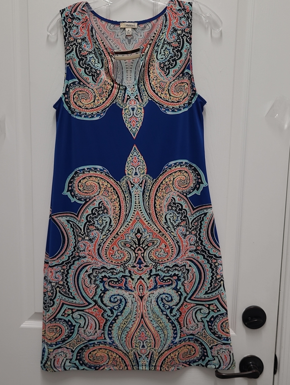 Haani Blue and Pink Paisley Tank Dress